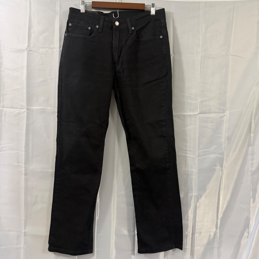 Levis 514 Straight Fit Mens Black Denim‎ Jeans 34x32 Actual 33x31.5